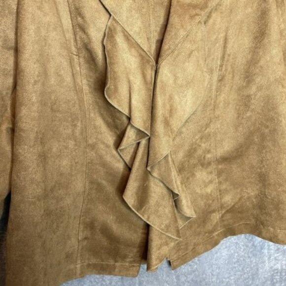Notations Women Western Cowboy Ruffle Faux Suede Lightweight Jacket Top 2X Plus - Picture 5 of 11